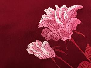 アンティーク　薔薇模様織出し名古屋帯